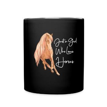 Chemise de cheval pour les amoureux du cheval filles d'équitation - Mug uni - noir - Devant