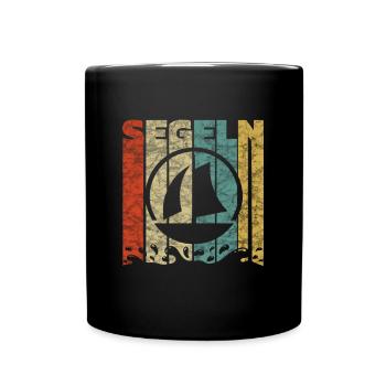 Chemise vintage imprimée voile et voile - Mug uni - noir - Devant