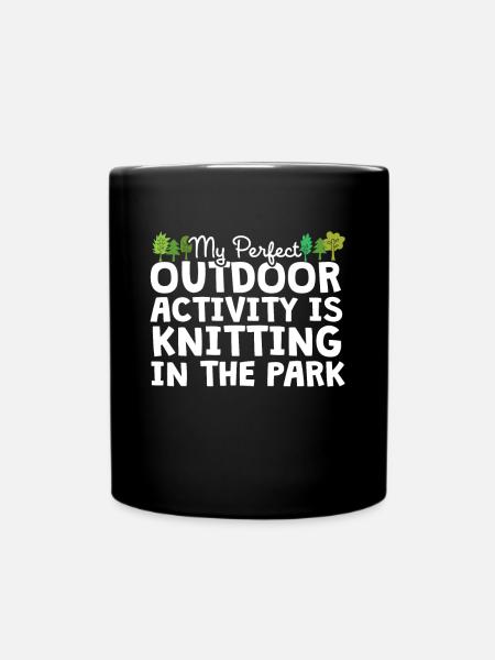 Knitting In The Park - Full Colour Mug - black