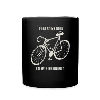 Fahrrad Biker Rad Rennrad Mountainbike Geschenk - Tasse einfarbig - Schwarz - Vorne