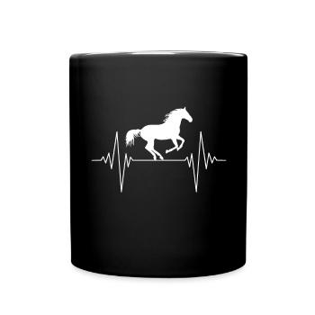 Heartbeat Horse Silhouette - Full Colour Mug - black - Front
