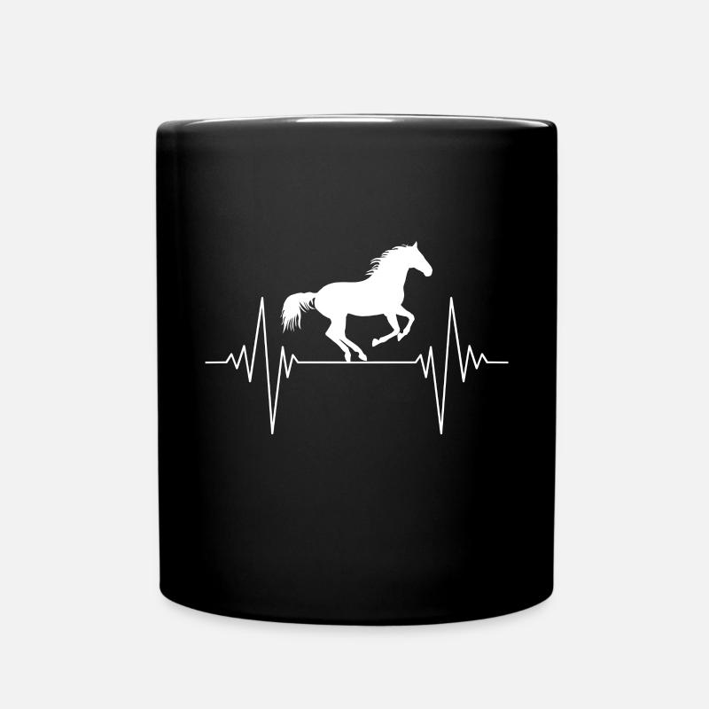 Heartbeat Horse Silhouette - Full Colour Mug - black