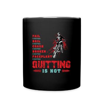 Never Quitting Motocross Dirt Bike - Full Colour Mug - black - Front