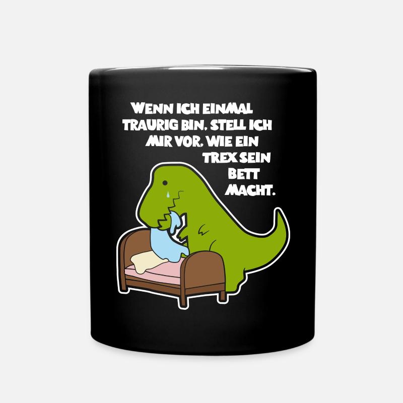 T-Rex au lit - Design - Mug uni - noir
