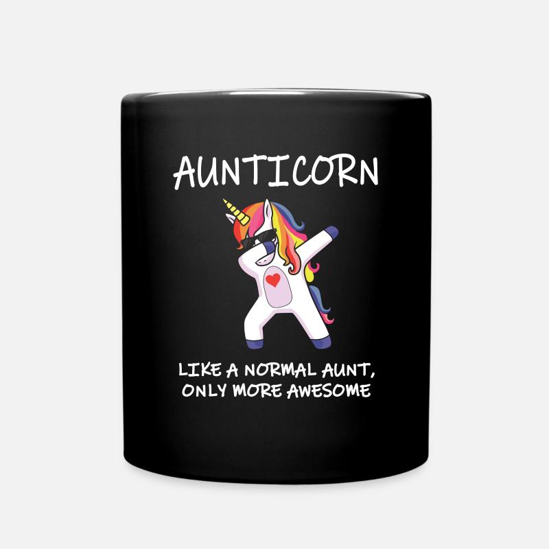 Aunticorn Einhorn Tante Geschenk - Tasse einfarbig - Schwarz