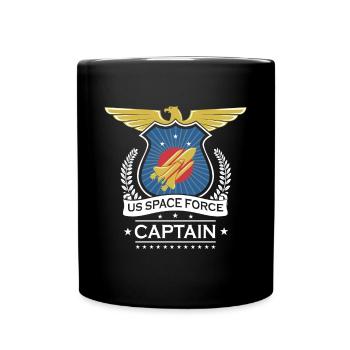 US Space Force Crew Member Art for Spaceship - Full Colour Mug - black - Front