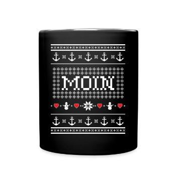 Moin Weihnachtspullover - Weihnachtsgeschenk - Tasse einfarbig - Schwarz - Vorne