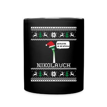 Nikolauch Weihnachtspullover - Weihnachtsgeschenk - Tasse einfarbig - Schwarz - Vorne