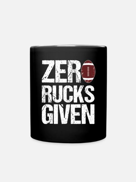 Zero Rucks Given Rugby - Full Colour Mug - black