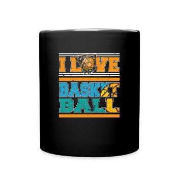 I Love Basketball Sports Player - Full Colour Mug - black - Front