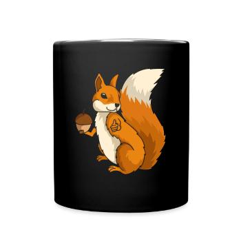 Eichhörnchen Nager Nagetier Waldbewohner Geschenk - Tasse einfarbig - Schwarz - Vorne