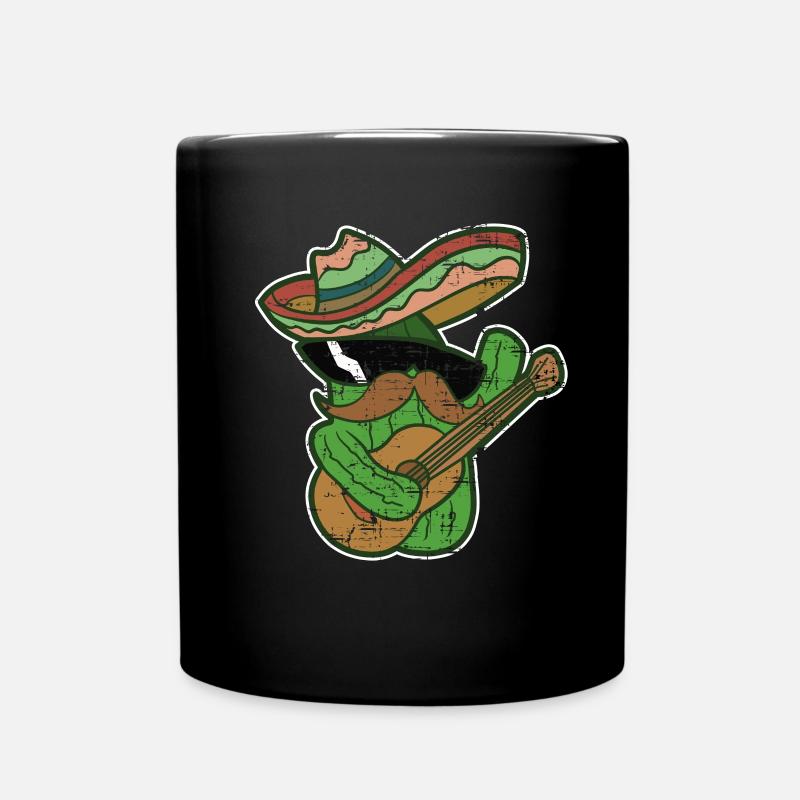 Kaktus Mexiko Sombrero bunt Geschenk Gitarre - Tasse einfarbig - Schwarz