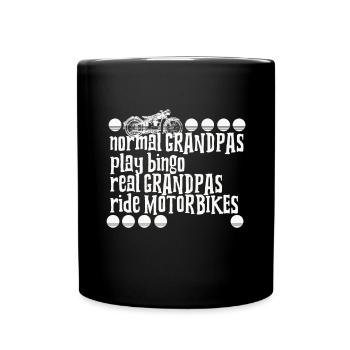 Normal Grandpas Play Bingo Real Grandpas Ride - Full Colour Mug - black - Front