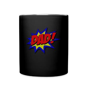 Superhelden-Dad - Tasse einfarbig - Schwarz - Vorne
