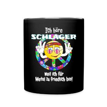 Schlager Shirt Peace Party Themed Fete Holiday Celebration - Full Colour Mug - black - Front