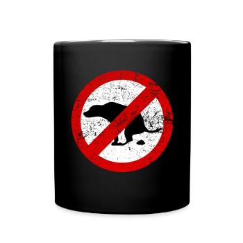 Hundescheissen verboten Hass Köter Miestvieh - Tasse einfarbig - Schwarz - Vorne