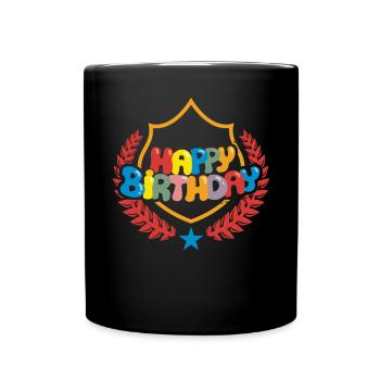 Chemise d'anniversaire - Joyeux anniversaire - Félicitations - Mug uni - noir - Devant