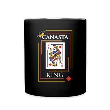 Canasta Design Geschenk für Kartenspieler und - Tasse einfarbig - Schwarz - Vorne