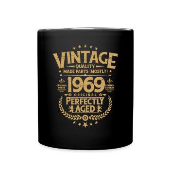 Vintage 50th Birthday Funny Tshirt 1969 Perfectly - Full Colour Mug - black - Front