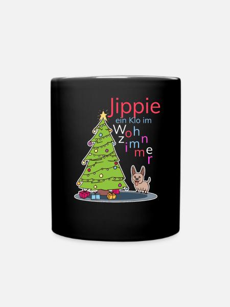 Cadeau arbre de Noël chien drôle - Mug uni - noir