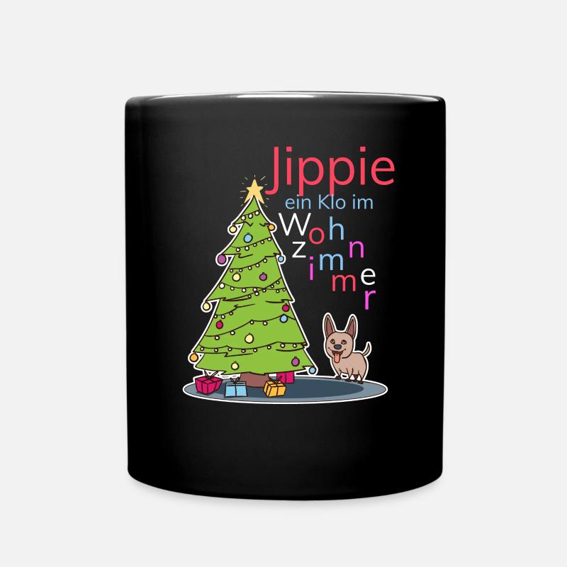 Cadeau arbre de Noël chien drôle - Mug uni - noir