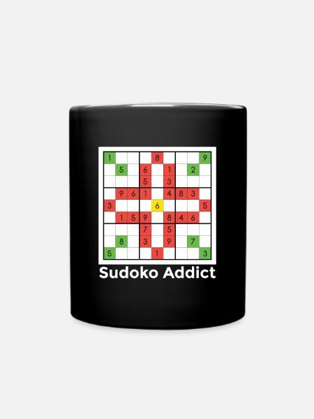 Sudoko design Gift for Fans of the Japanese - Full Colour Mug - black