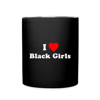 J'aime les filles noires - Mug uni - noir - Devant