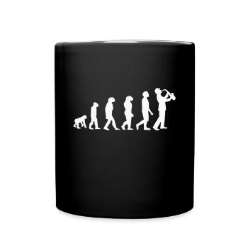Evolution Saxophone Saxofon Jazzmusik Geschenk - Tasse einfarbig - Schwarz - Vorne