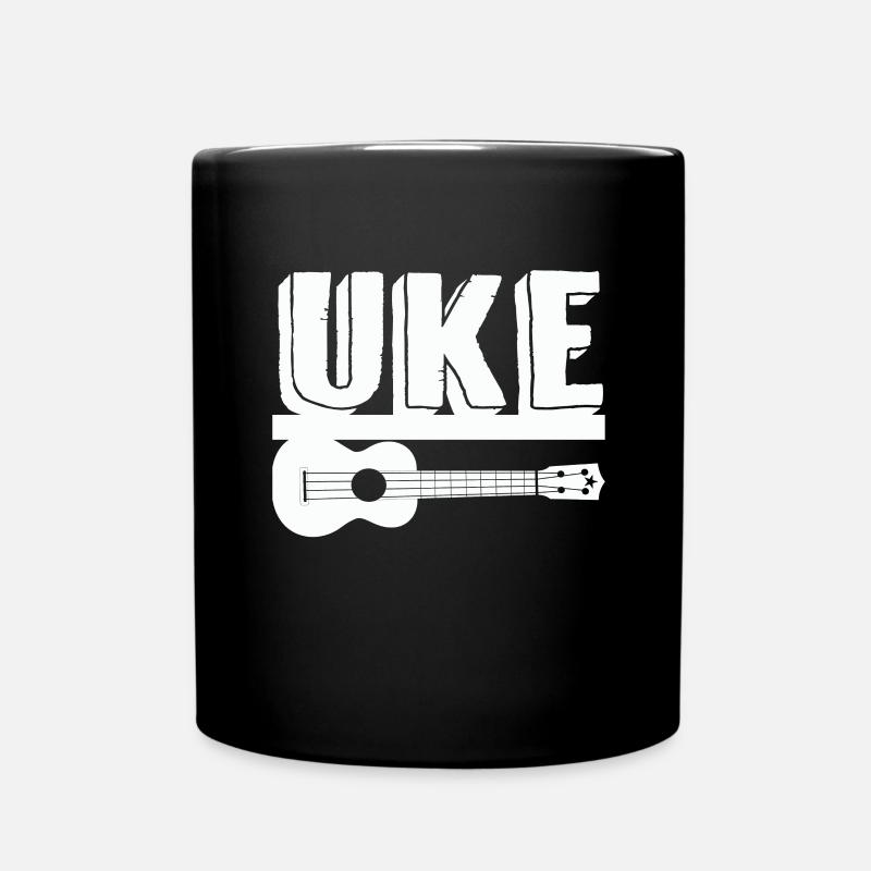 Funny Ukulele Gitarre Noten Musiker Geschenk - Tasse einfarbig - Schwarz
