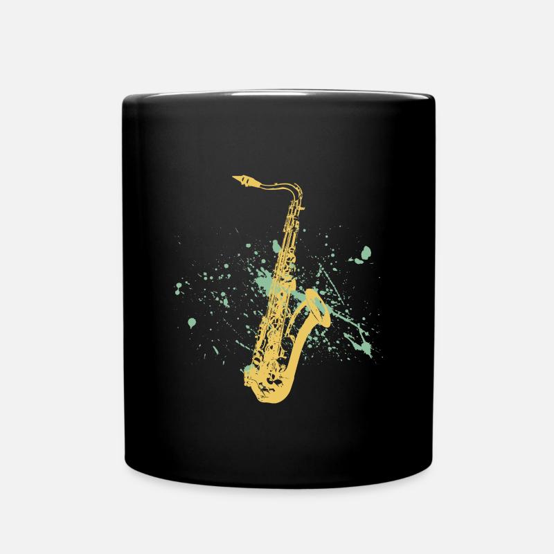 Saxophone saxophone jazz music Gift Gift - Full Colour Mug - black