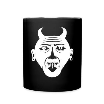 Oni Maske - Hannya Maske - Tiki Maske - Tasse einfarbig - Schwarz - Vorne