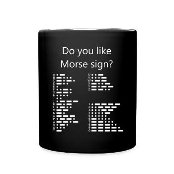 Morse Alphabet mit Zahlen Tshirt Geschenkidee - Tasse einfarbig - Schwarz - Vorne