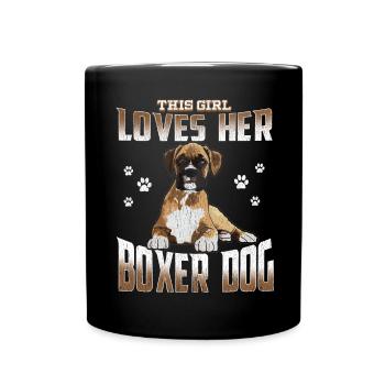 Boxer Dog Womens Cette fille aime son chien boxer - Mug uni - noir - Devant