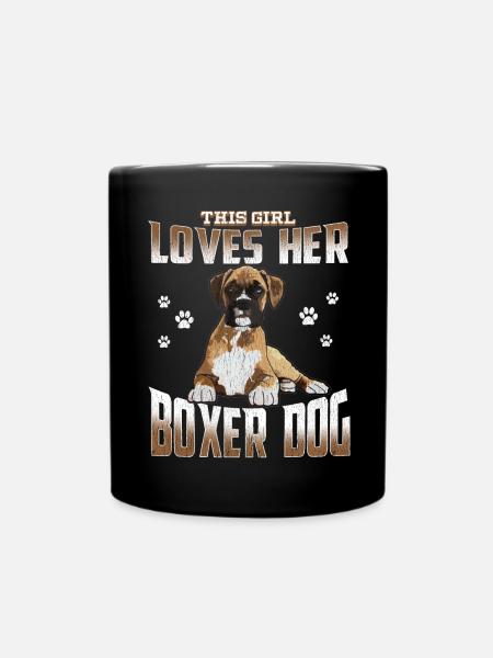 Boxer Dog Womens Cette fille aime son chien boxer - Mug uni - noir