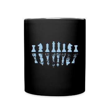 Schachbrett Schachfigur Schach geschenk Chess Gift - Tasse einfarbig - Schwarz - Vorne