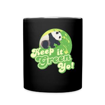 Keep It Green Panda Yo - Mug uni - noir - Devant
