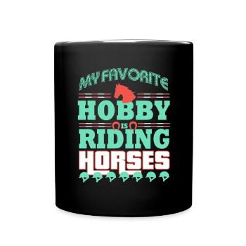 Hobby Horse Riding - Full Colour Mug - black - Front
