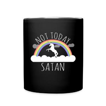 Heute nicht Satan - Tasse einfarbig - Schwarz - Vorne