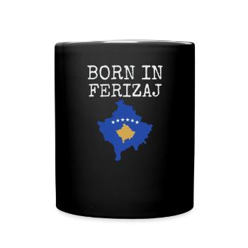 Kosovo Flag "Born in Ferizaj" - Full Colour Mug - black - Front