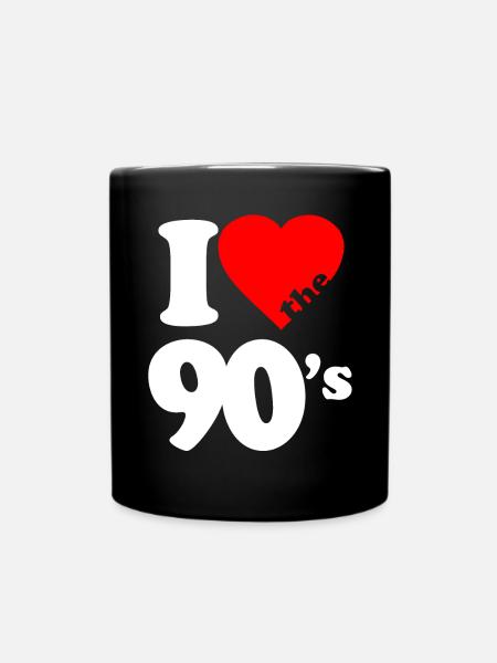 Ich liebe die 90er Jahre - Tasse einfarbig - Schwarz
