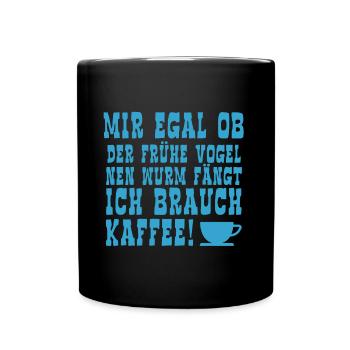 Mir EgaL ob Deutscher Hund, Deutscher Schäferhund - Tasse einfarbig - Schwarz - Vorne