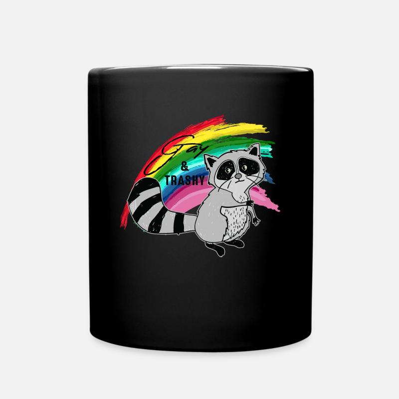 Schwul und trashig - Tasse einfarbig - Schwarz