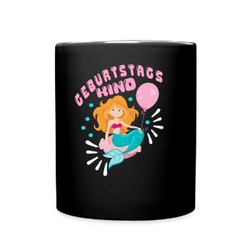 Süsse Meerjungfrau Mit Ballon Geburtstag Mädchen - Tasse einfarbig - Schwarz - Vorne