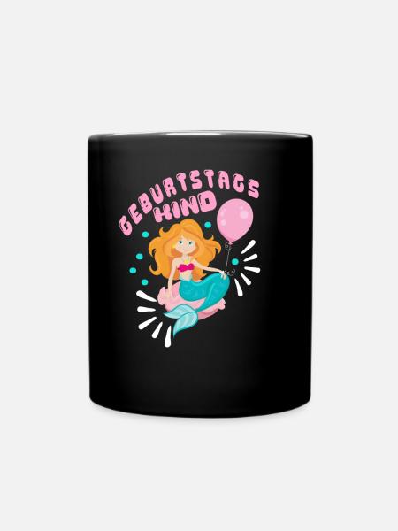 Süsse Meerjungfrau Mit Ballon Geburtstag Mädchen - Tasse einfarbig - Schwarz