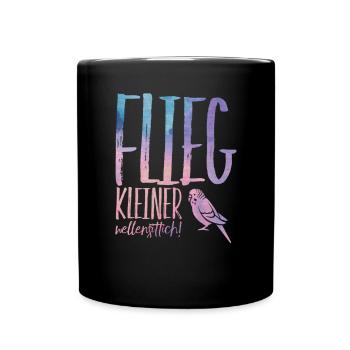 Mouche petite perruche - Mug uni - noir - Devant