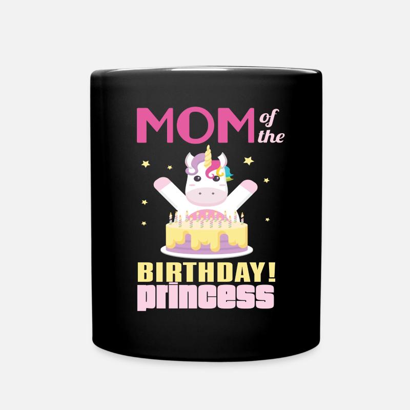 Maman de l'anniversaire princesse licorne - Mug uni - noir