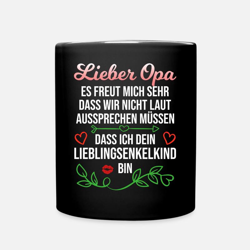 Opa Enkel Spruch Enkelin Lieblingsenkel Geschenk - Tasse einfarbig - Schwarz
