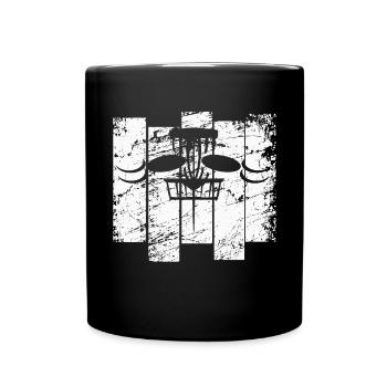 Disc Golf Discgolf Frisbee Geschenk Gift - Tasse einfarbig - Schwarz - Vorne