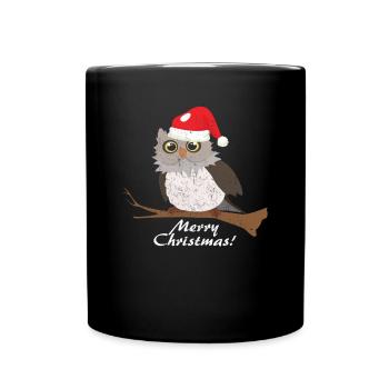 hibou - Mug uni - noir - Devant