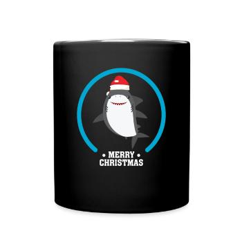 Requin Noël cadeau animal d'hiver - Mug uni - noir - Devant